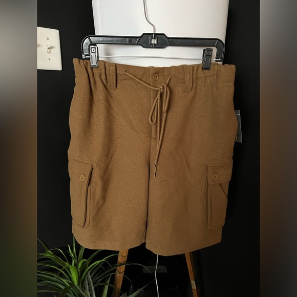 NWOT FREE PEOPLE Charli Wool Longline Cargo Shorts In Bronze Brown MRSP $148 - Picture 7 of 12